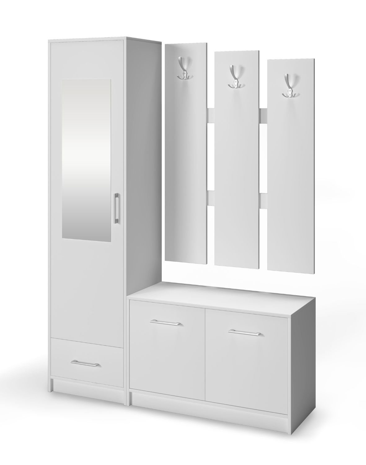 biały zestaw mebli do przedpokoju maxi