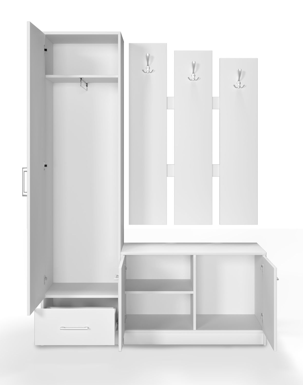 biały zestaw mebli do przedpokoju maxi