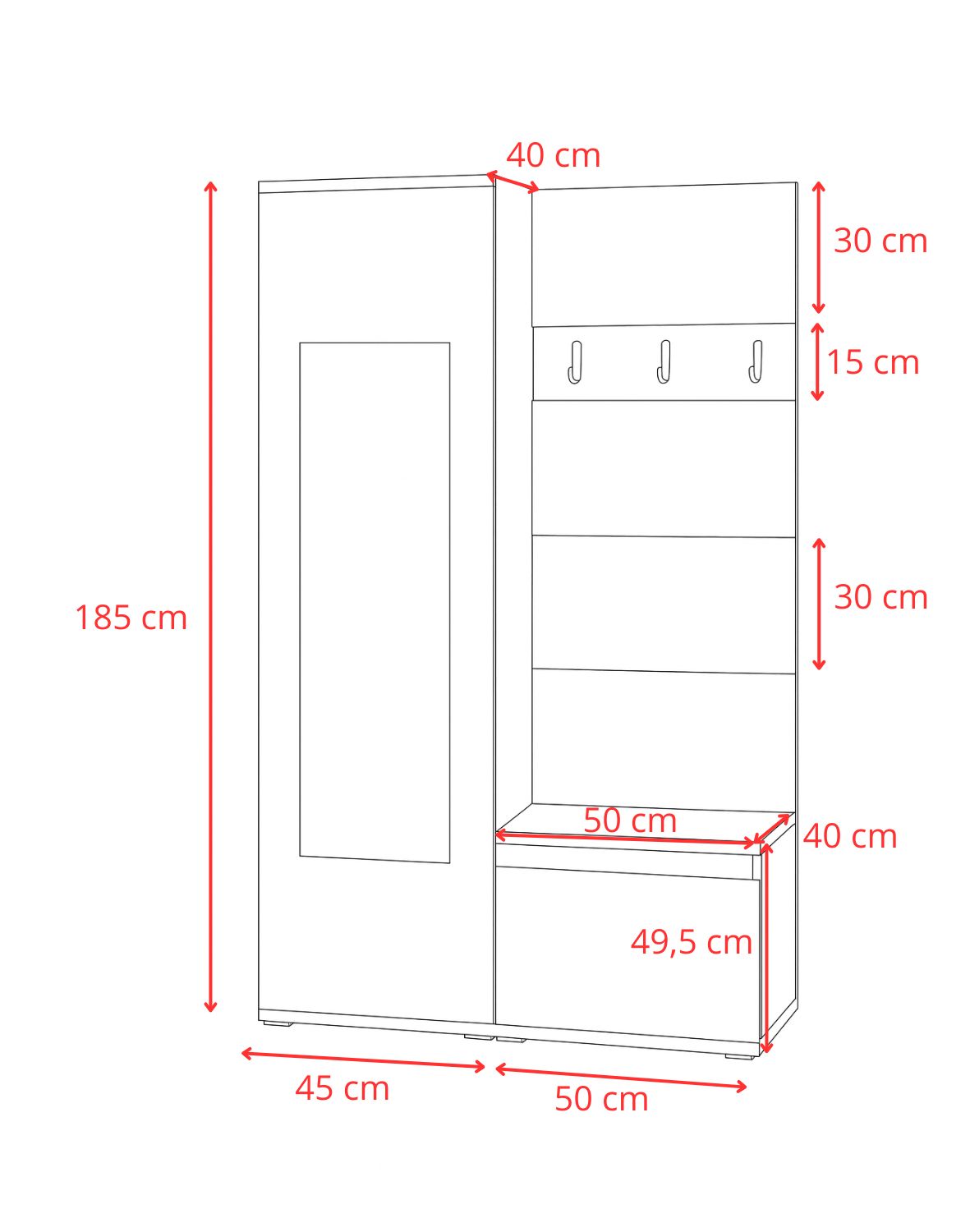 biała garderoba do przedpokoju beżowe panele emi 13