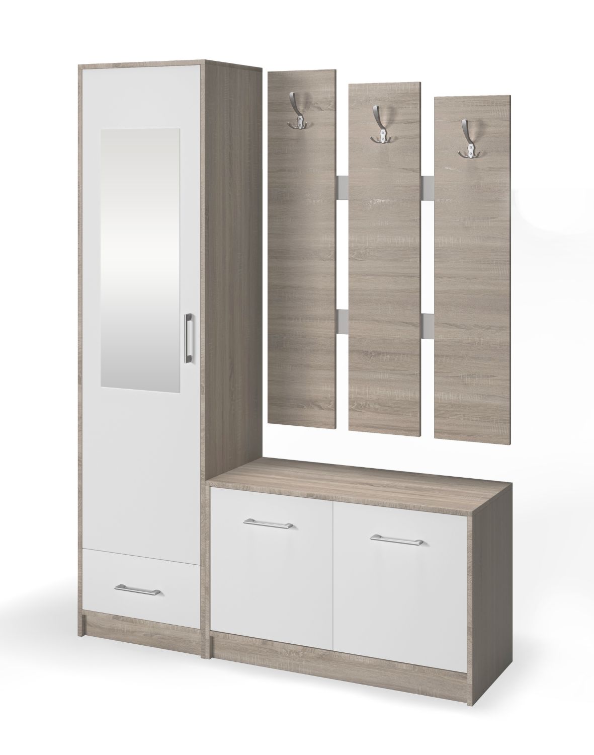 garderoba do przedpokoju biała dąb sonoma maxi