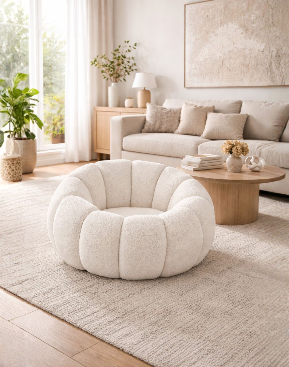 fotel wypoczynkowy gaspar 2, kremowy, boucle