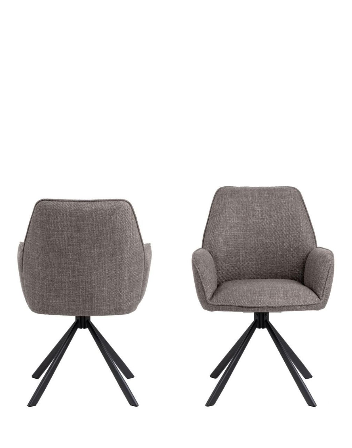 krzesło obrotowe do jadalni, tapicerowane glenda, jasnoszare (07482)