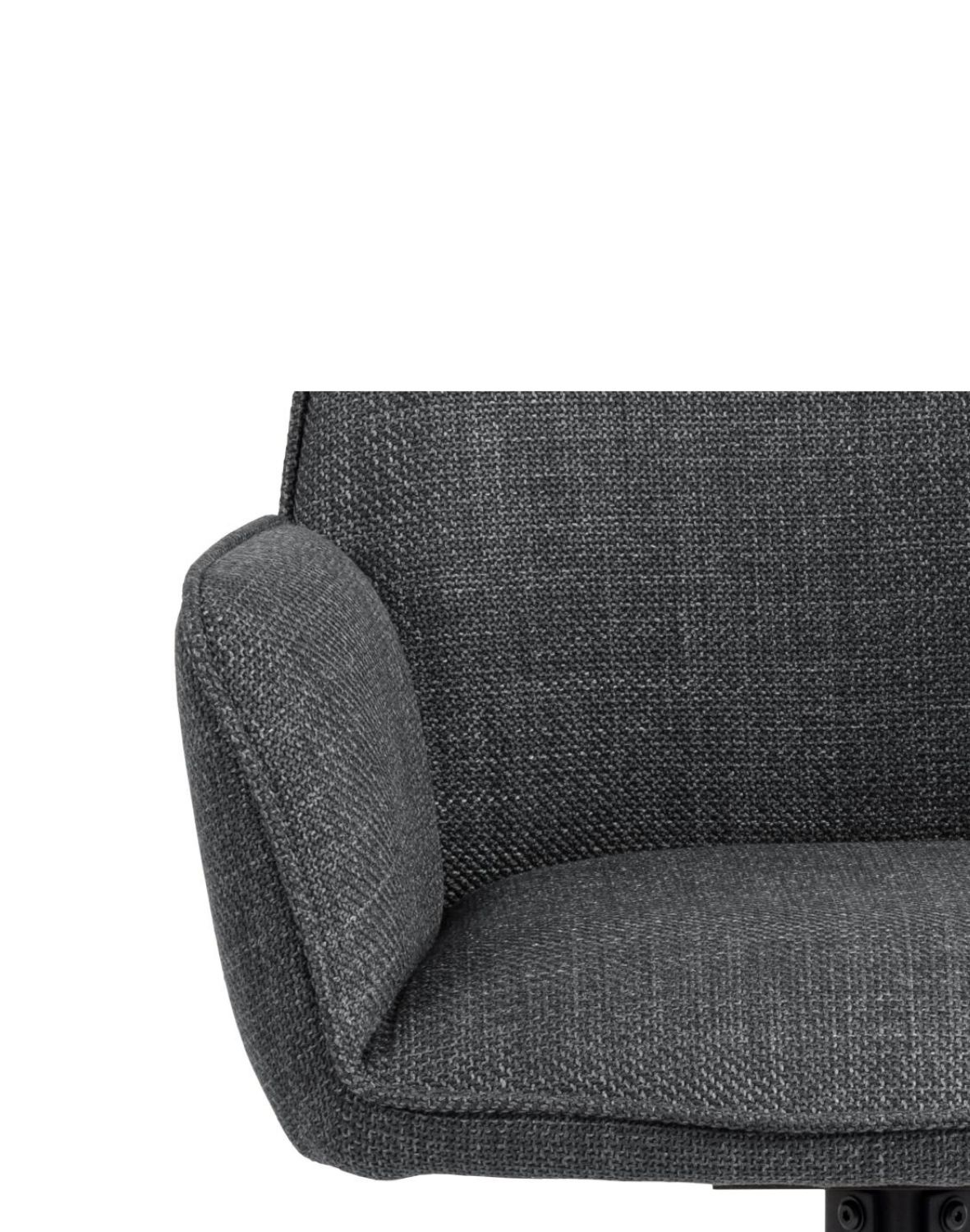 krzesło obrotowe do jadalni, tapicerowane glenda, ciemnoszare (07481)