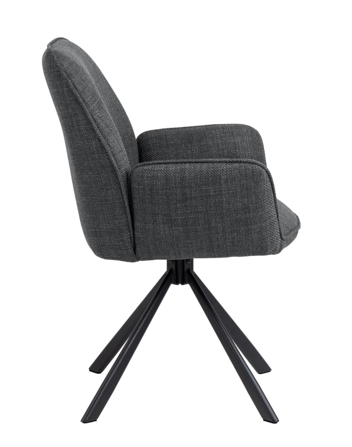 krzesło obrotowe do jadalni, tapicerowane glenda, ciemnoszare (07481)