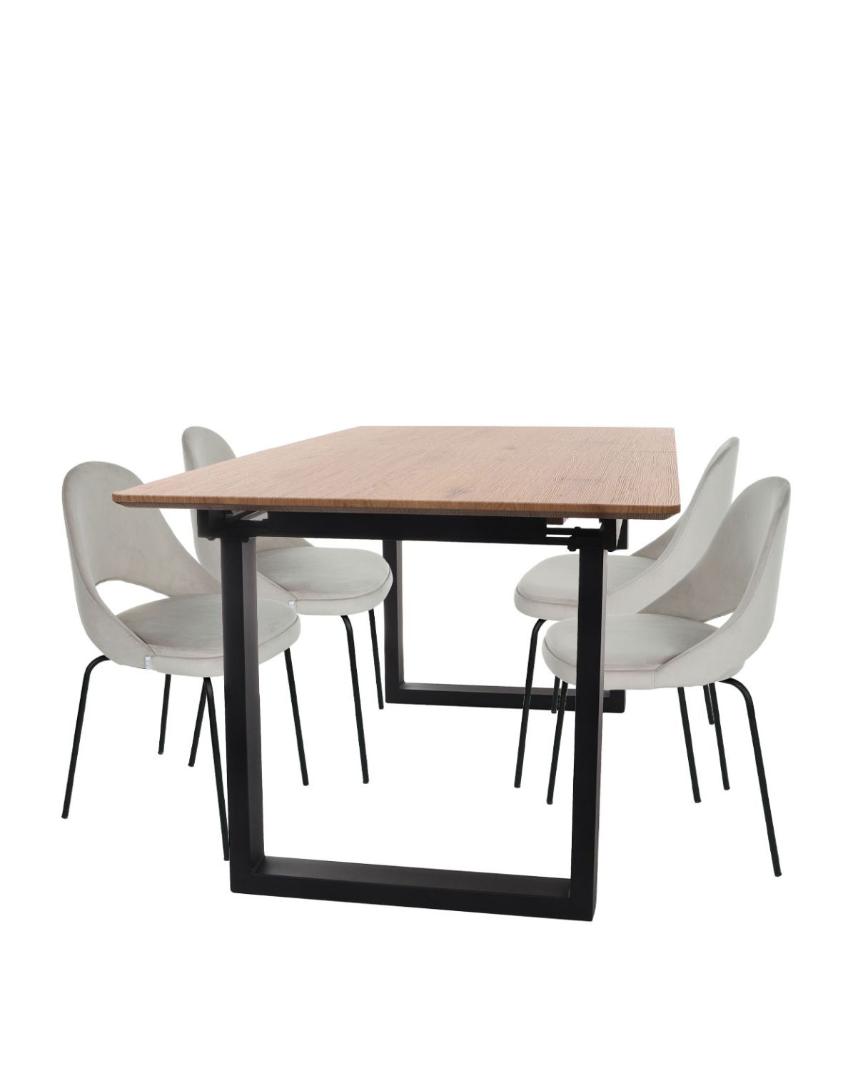 Zestaw: Stół Grand + 4 krzesła do jadalni Costa Steel Black