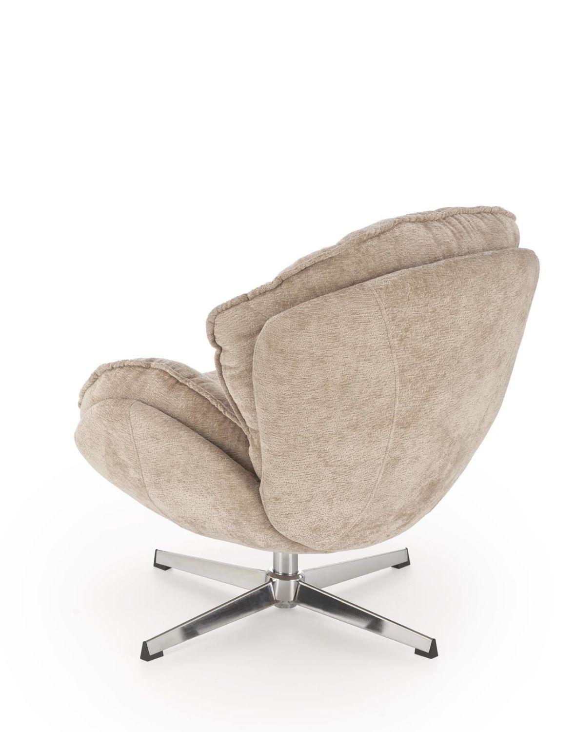 fotel obrotowy guido beżowy, obrotowy 360°, chrom