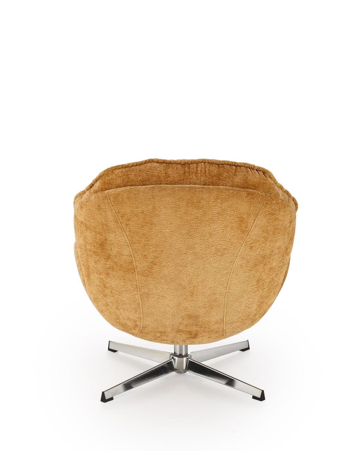 fotel obrotowy guido musztardowy, obrotowy 360°, chrom