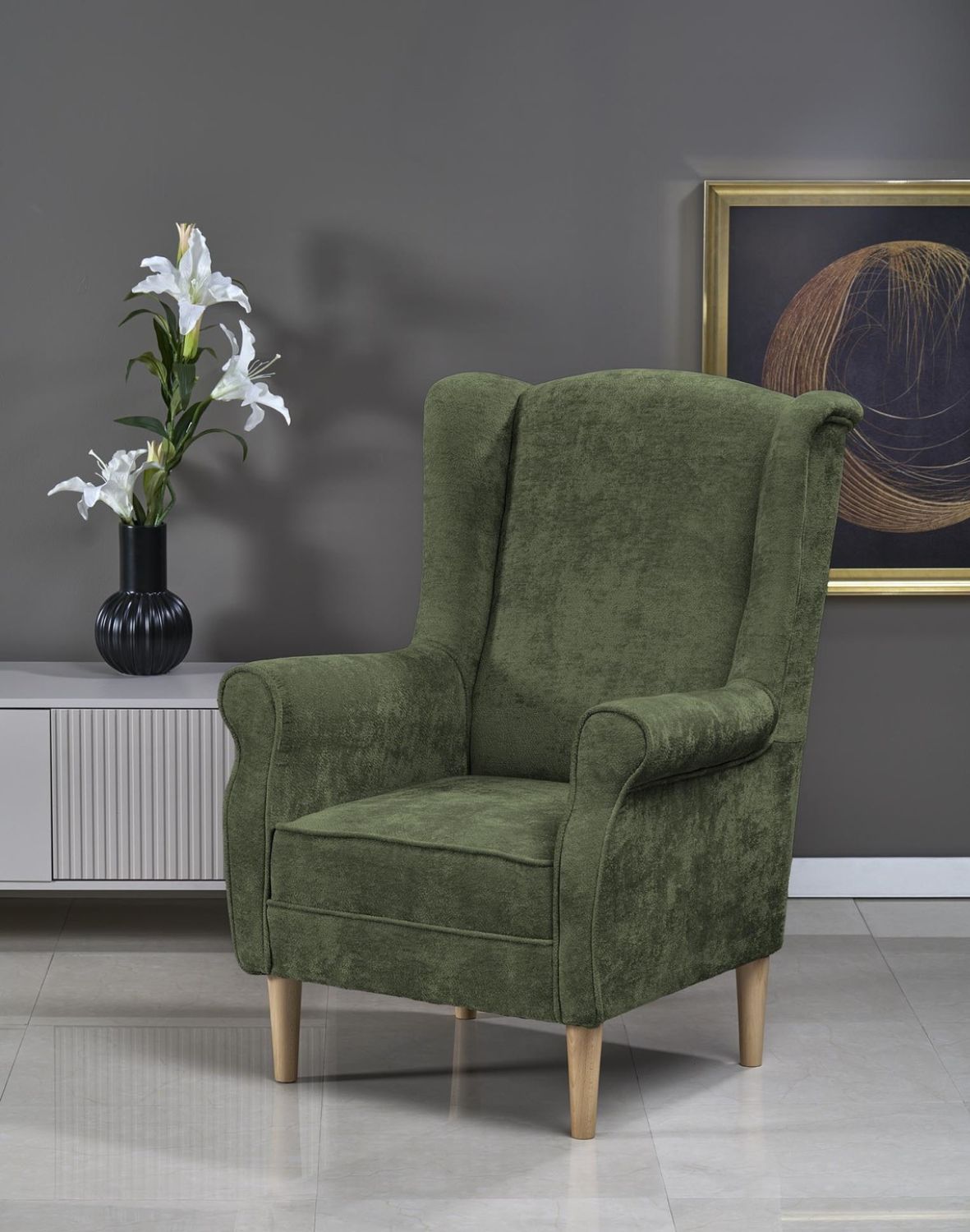 fotel wypoczynkowy hermes, oliwkowy