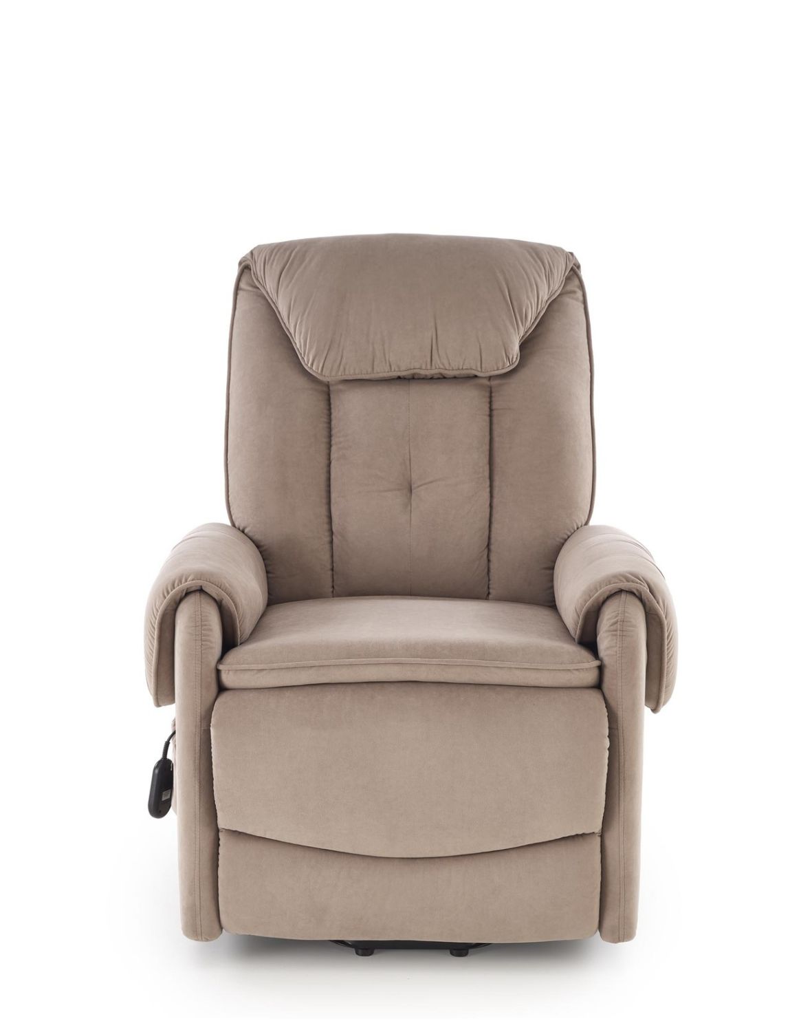 fotel horton z funkcją elektrycznego rozkładania i pionizacji, beżowy welwet