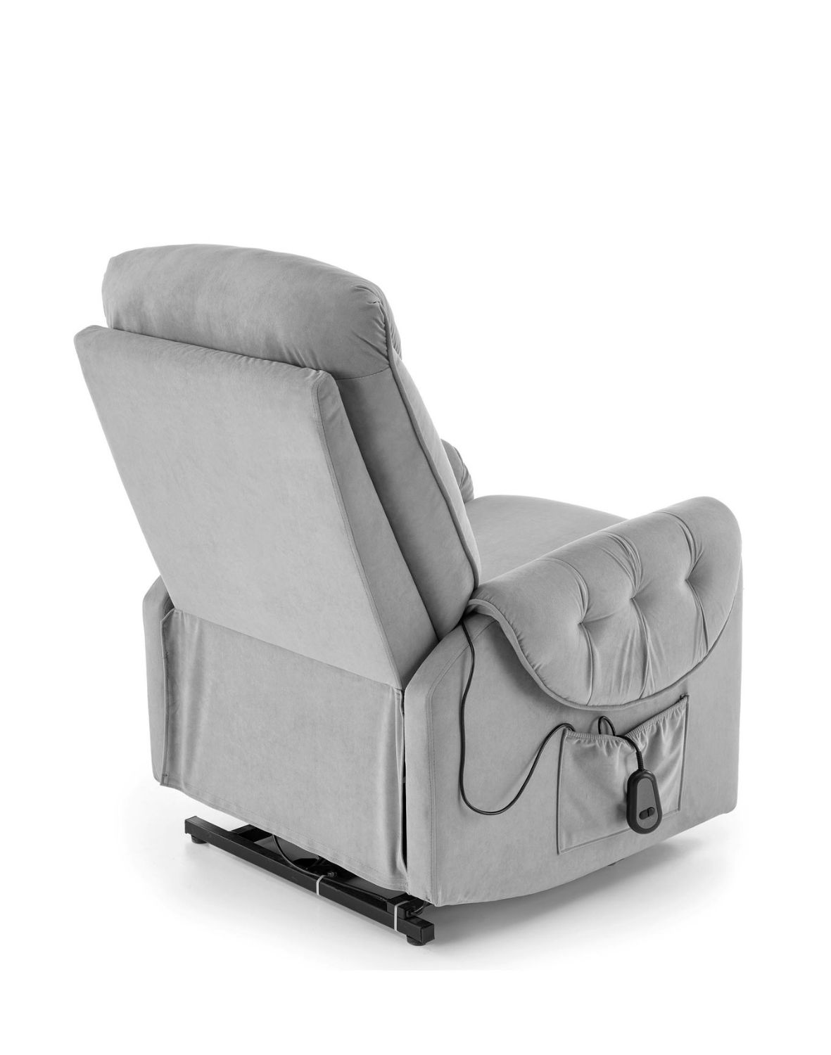 fotel horton z funkcją elektrycznego rozkładania i pionizacji, szary welwet