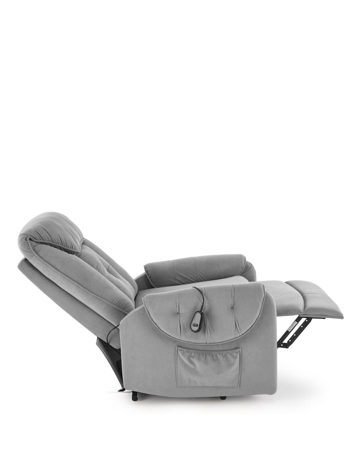 fotel horton z funkcją elektrycznego rozkładania i pionizacji, szary welwet