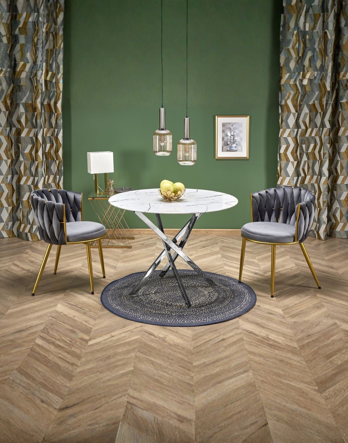 krzesło K517 popielate, tapicerowane velvet, nowoczesny design