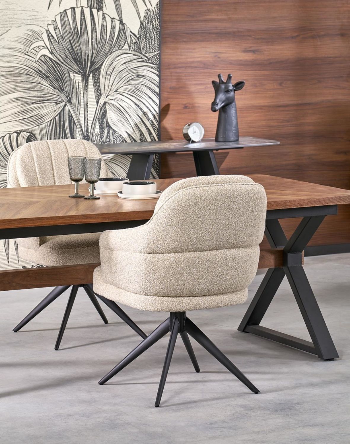 krzesło z funkcją obracania k570, boucle, beżowe