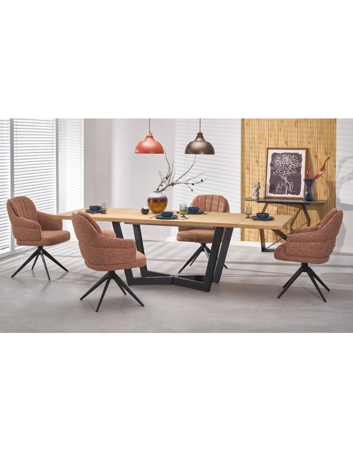 krzesło z funkcją obracania k570, boucle, rude