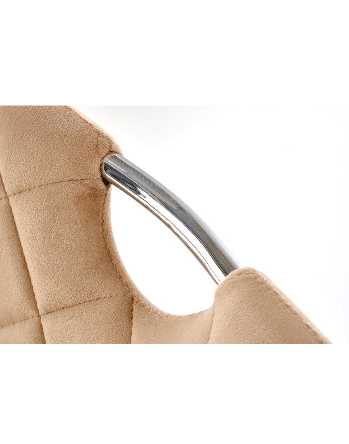 krzesło beżowe k578, tapicerowane, welwet