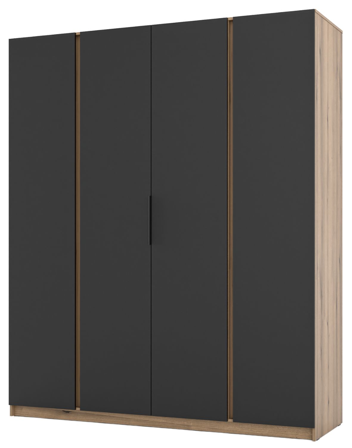 Szafa 4-drzwiowa Kaja EV/BL 4F Czarny, Dąb Evoke