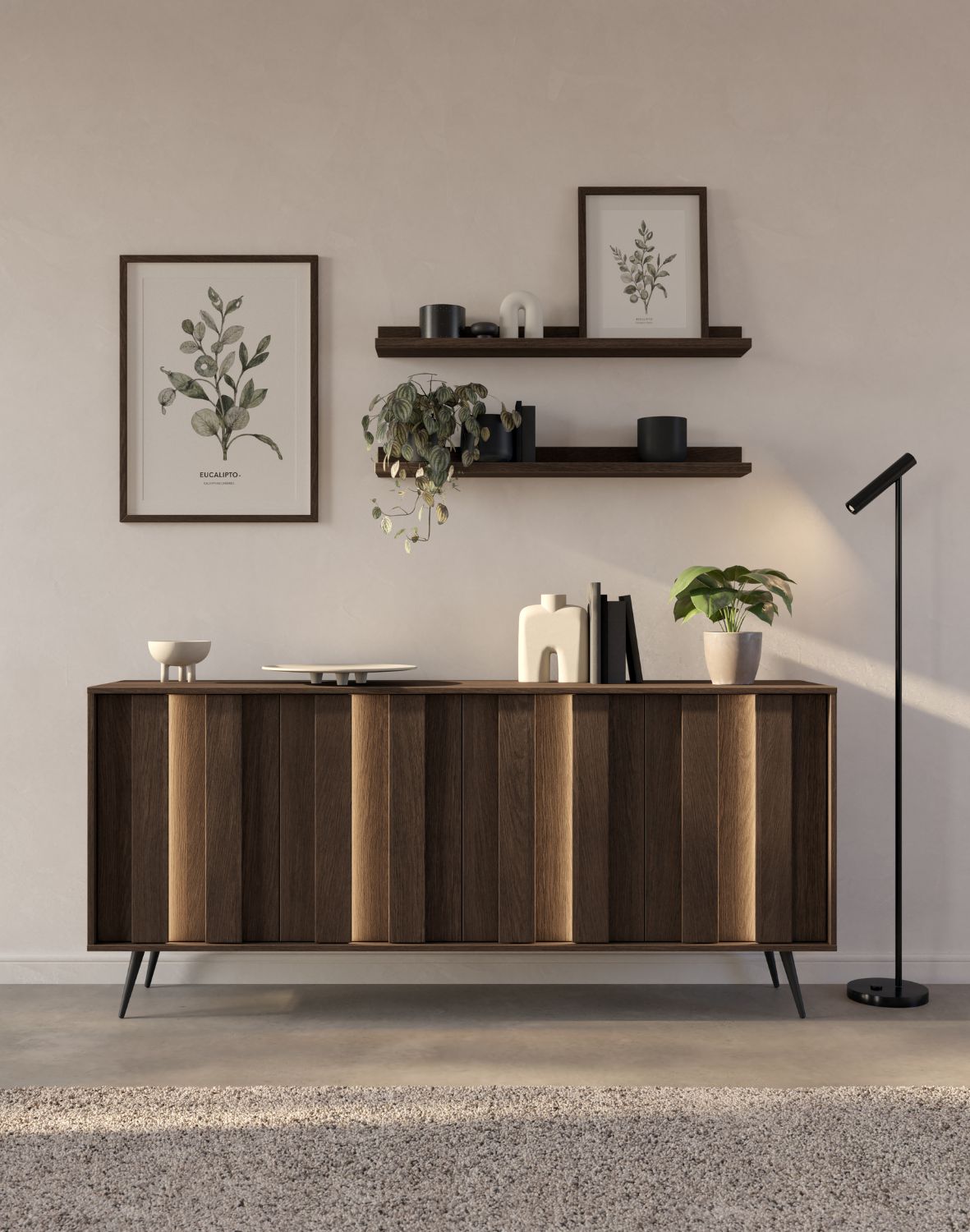 szeroka komoda do salonu dąb dunin amaeo c 183 cm