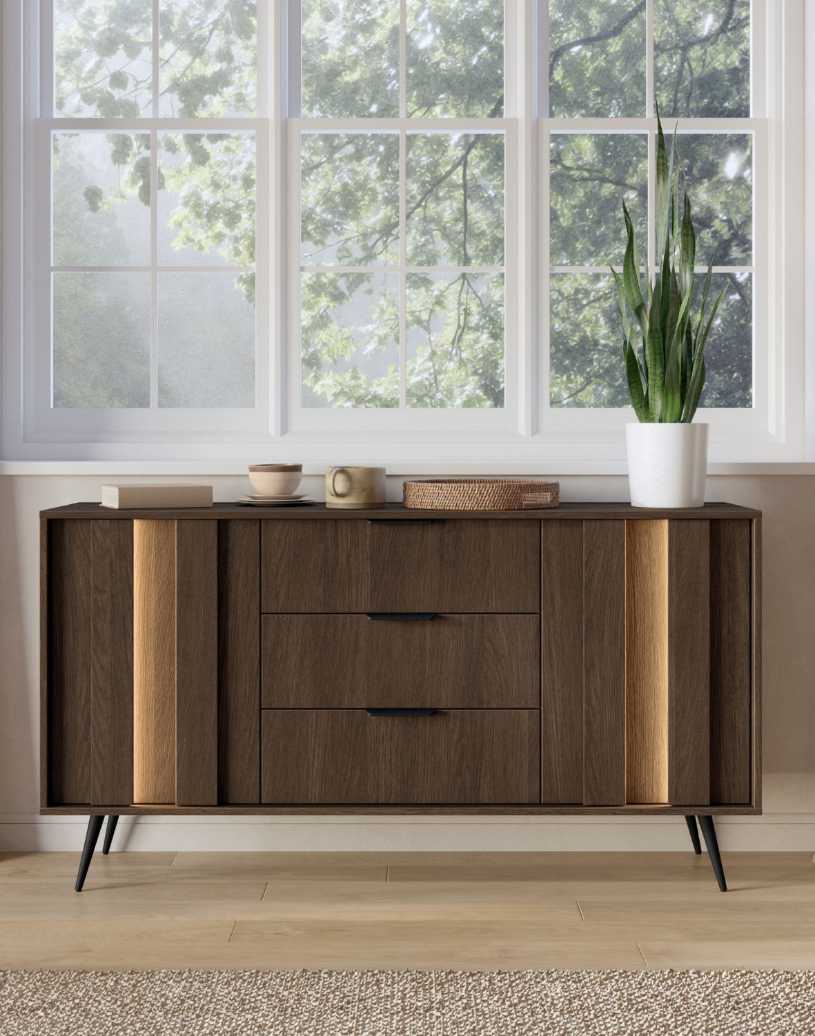 komoda do salonu dąb dunin z szafkami i szufladami amaro f