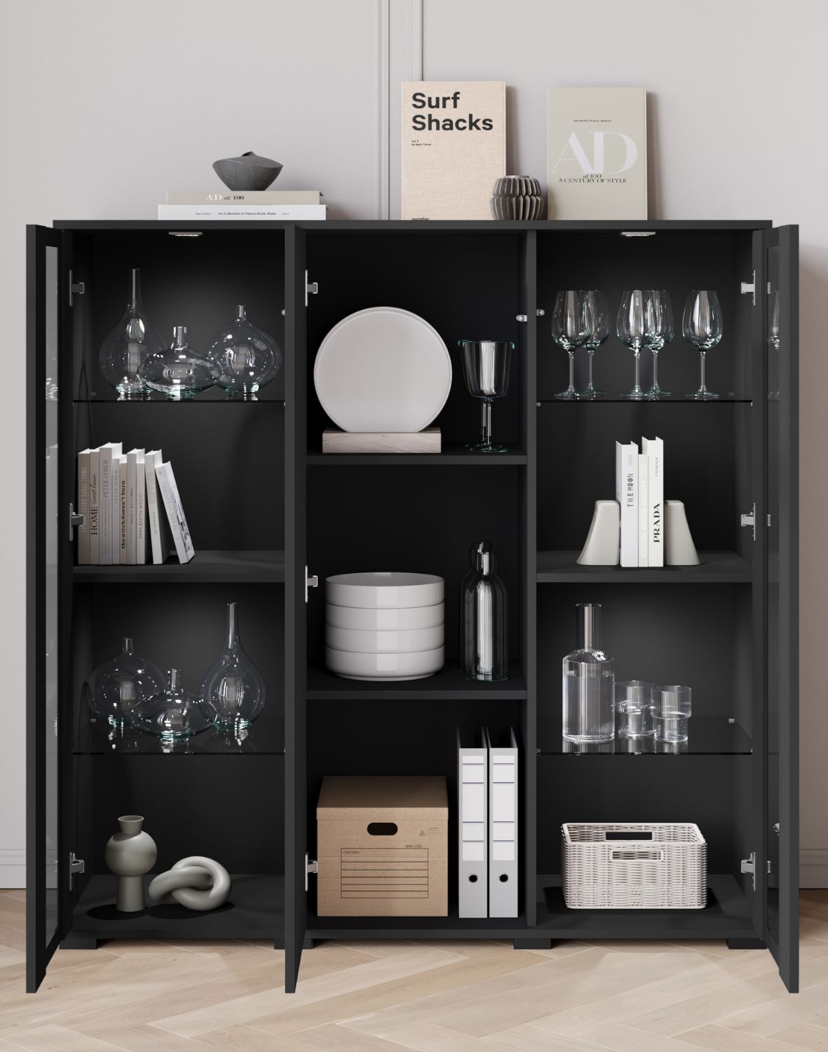 komoda-caro-czarny-grafit