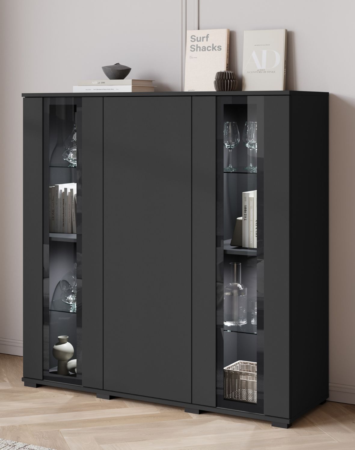 komoda-caro-czarny-grafit