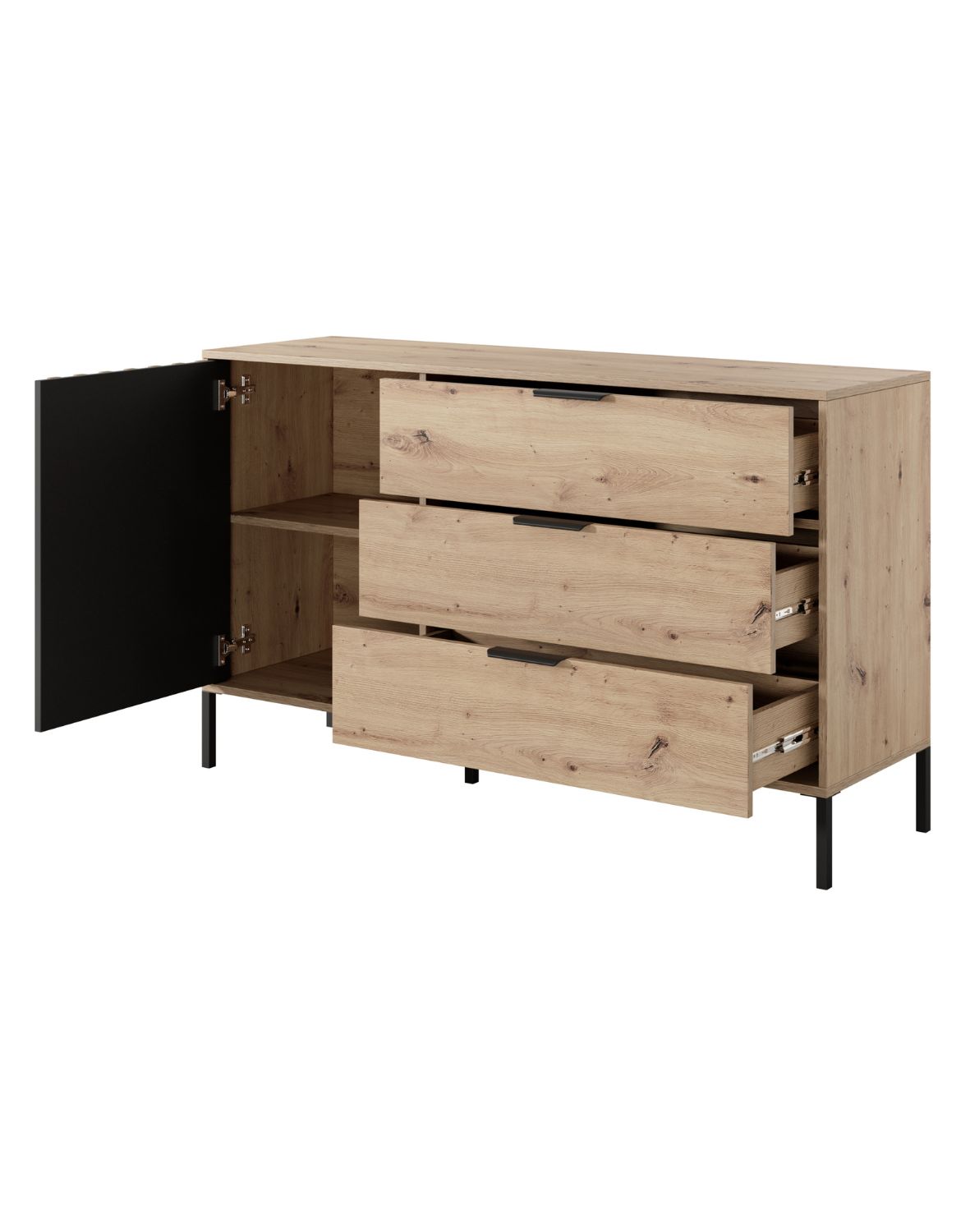 komoda do sypialnu z szafką i szufladami tally