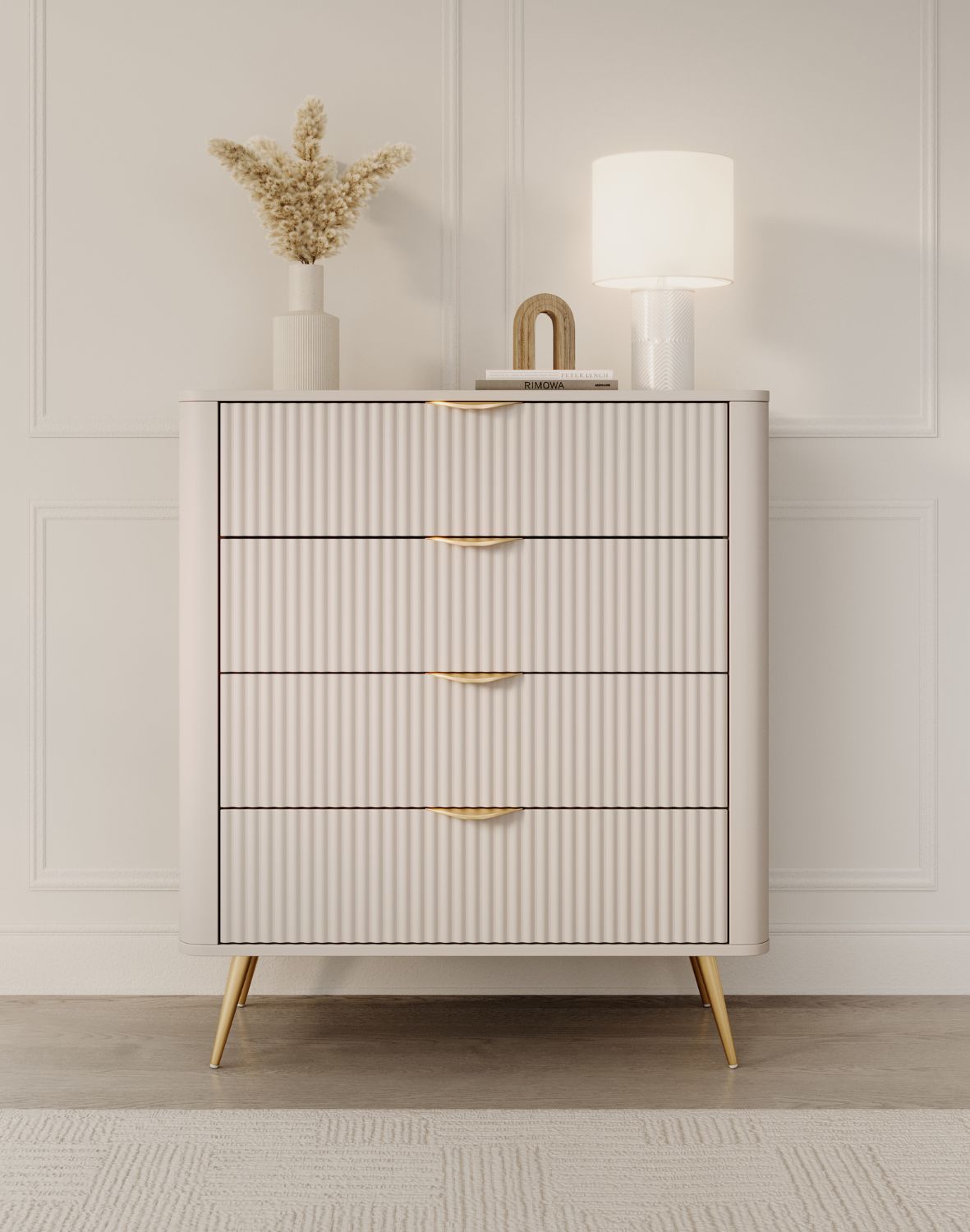 beżowa komoda z szufladami lante l