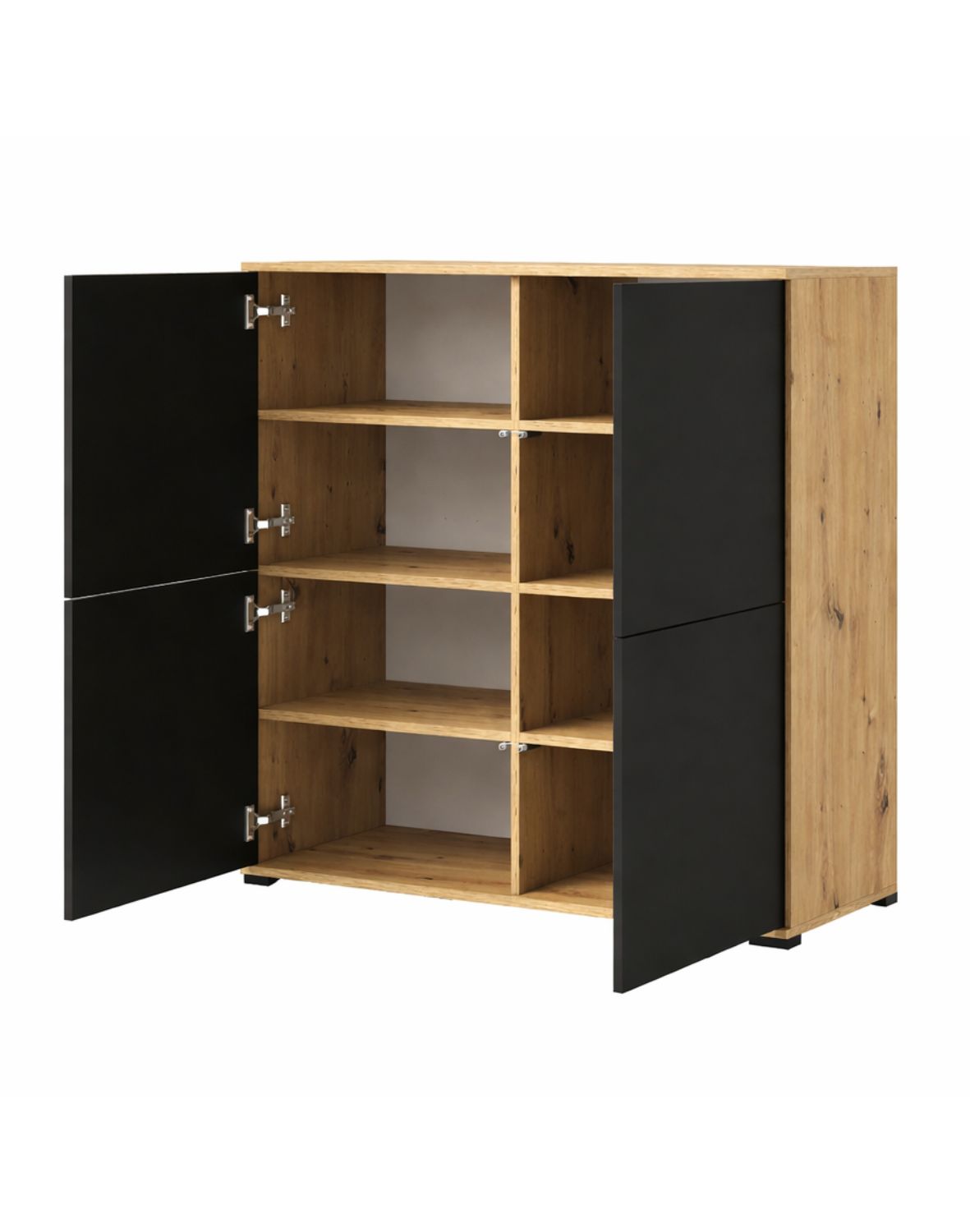 komoda logan 4d czarny dąb artisan