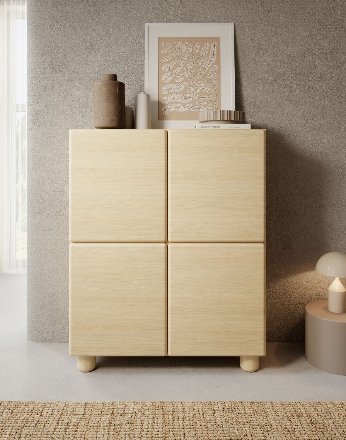 wysoka komoda do salonu lomo a 100 cm dąb vinenza