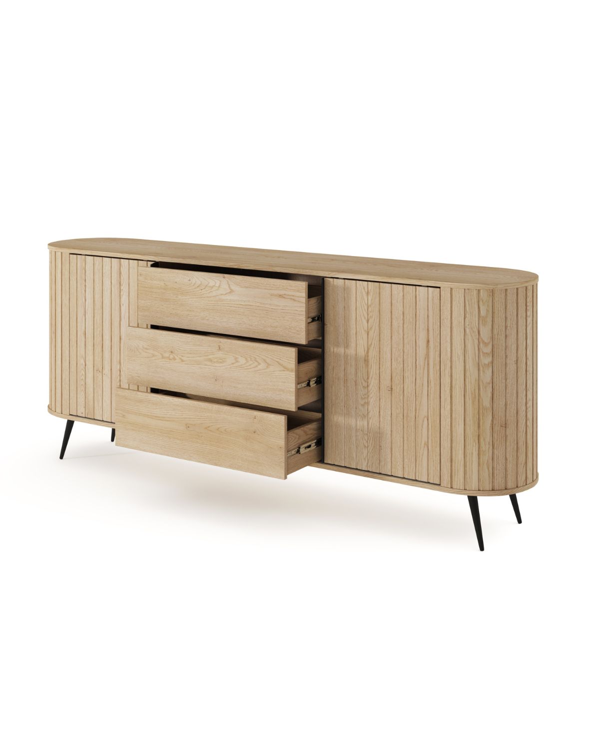 duża komoda z lamelami do salonu lovi 192 cm