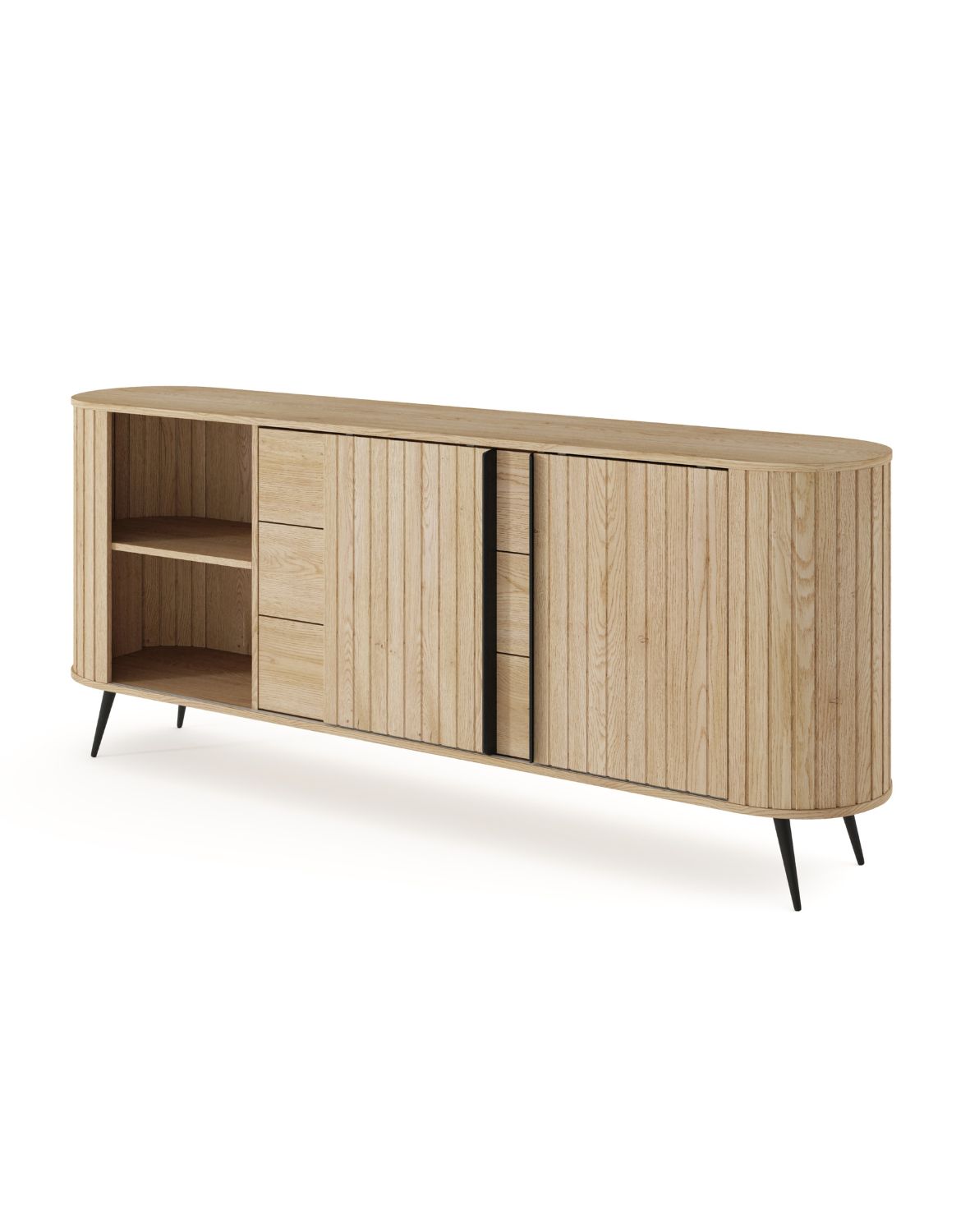 duża komoda z lamelami do salonu lovi 192 cm