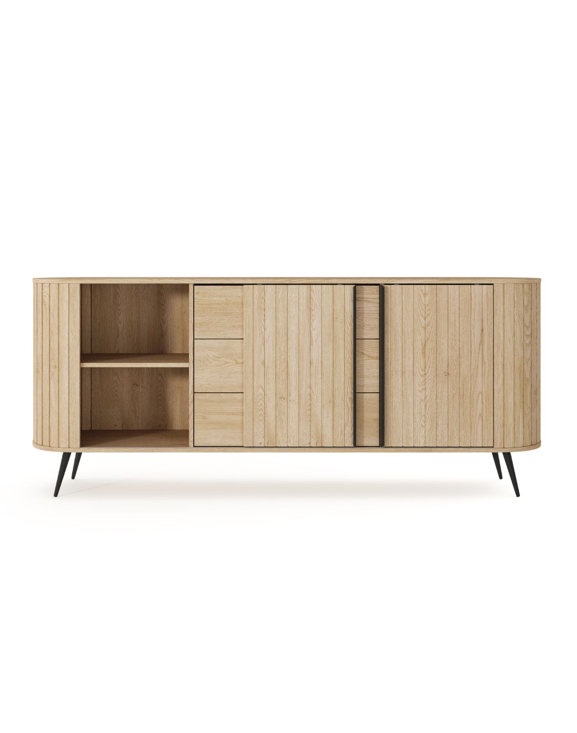 duża komoda z lamelami do salonu lovi 192 cm