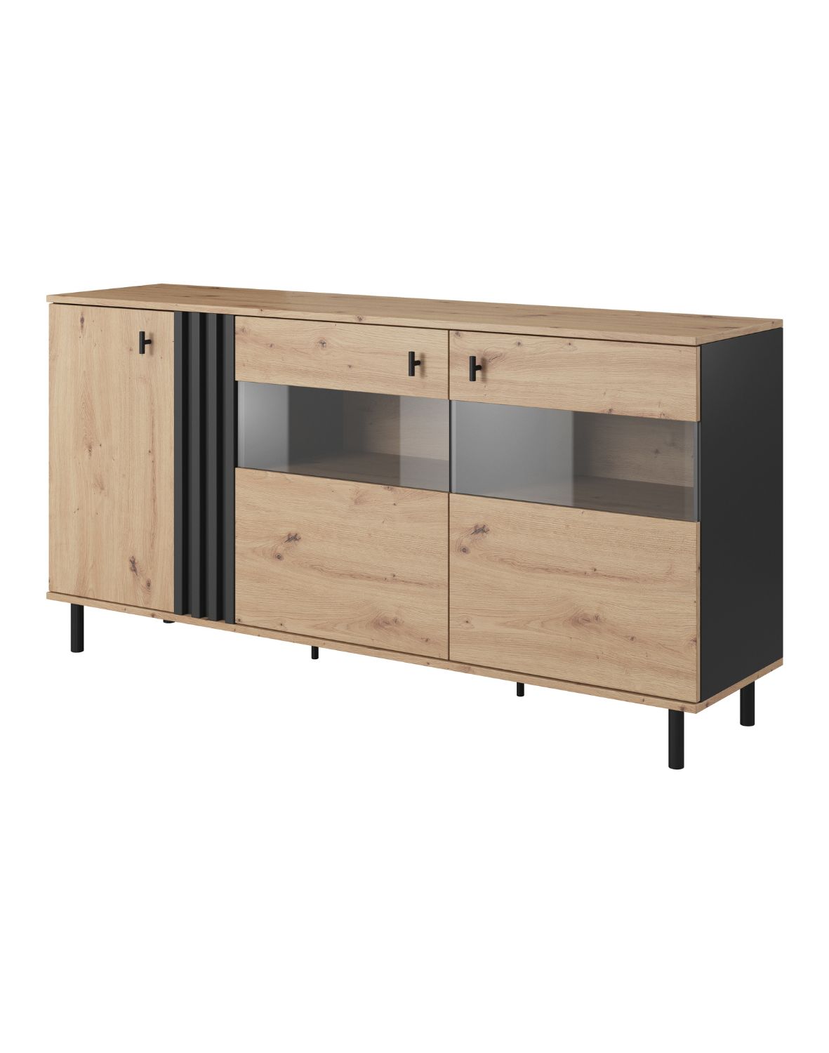 komoda z witryną madis e 165 cm