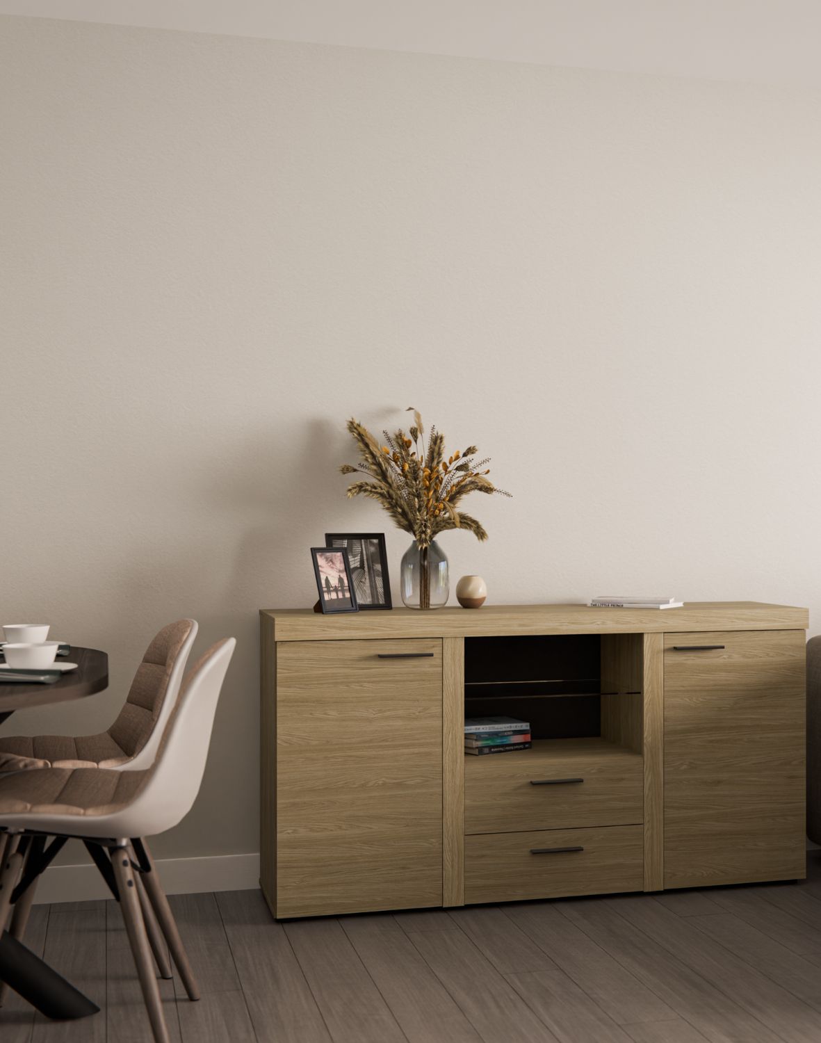 Komoda Rumba z szufladami i szafkami 2F2S – Dąb Olejowan