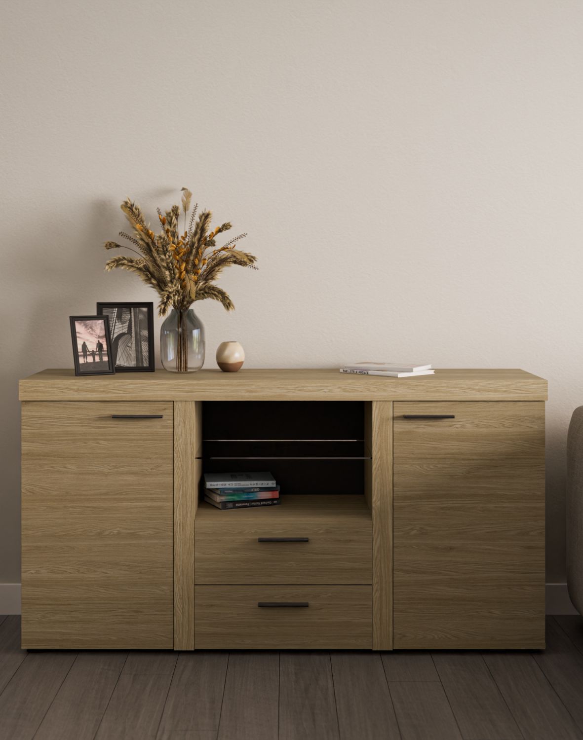 Komoda Rumba z szufladami i szafkami 2F2S – Dąb Olejowan