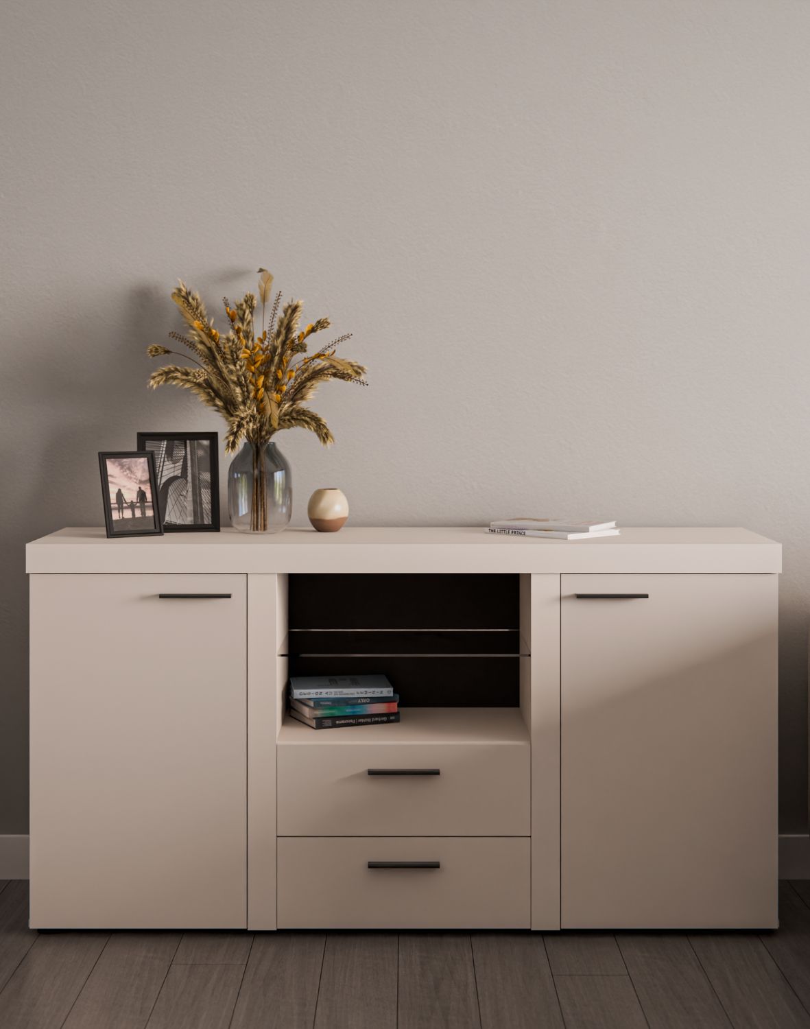 Komoda Rumba z szufladami i szafkami 2F2S – Beż Piaskowy