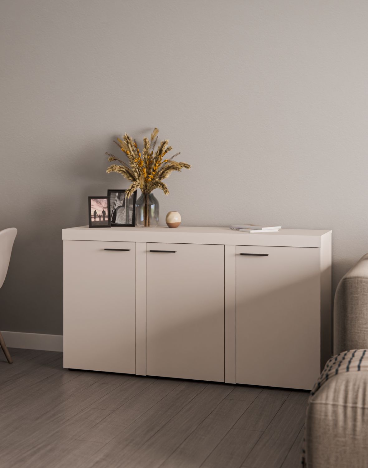 Komoda Rumba z trzema szafkami 3F – Beż Piaskowy