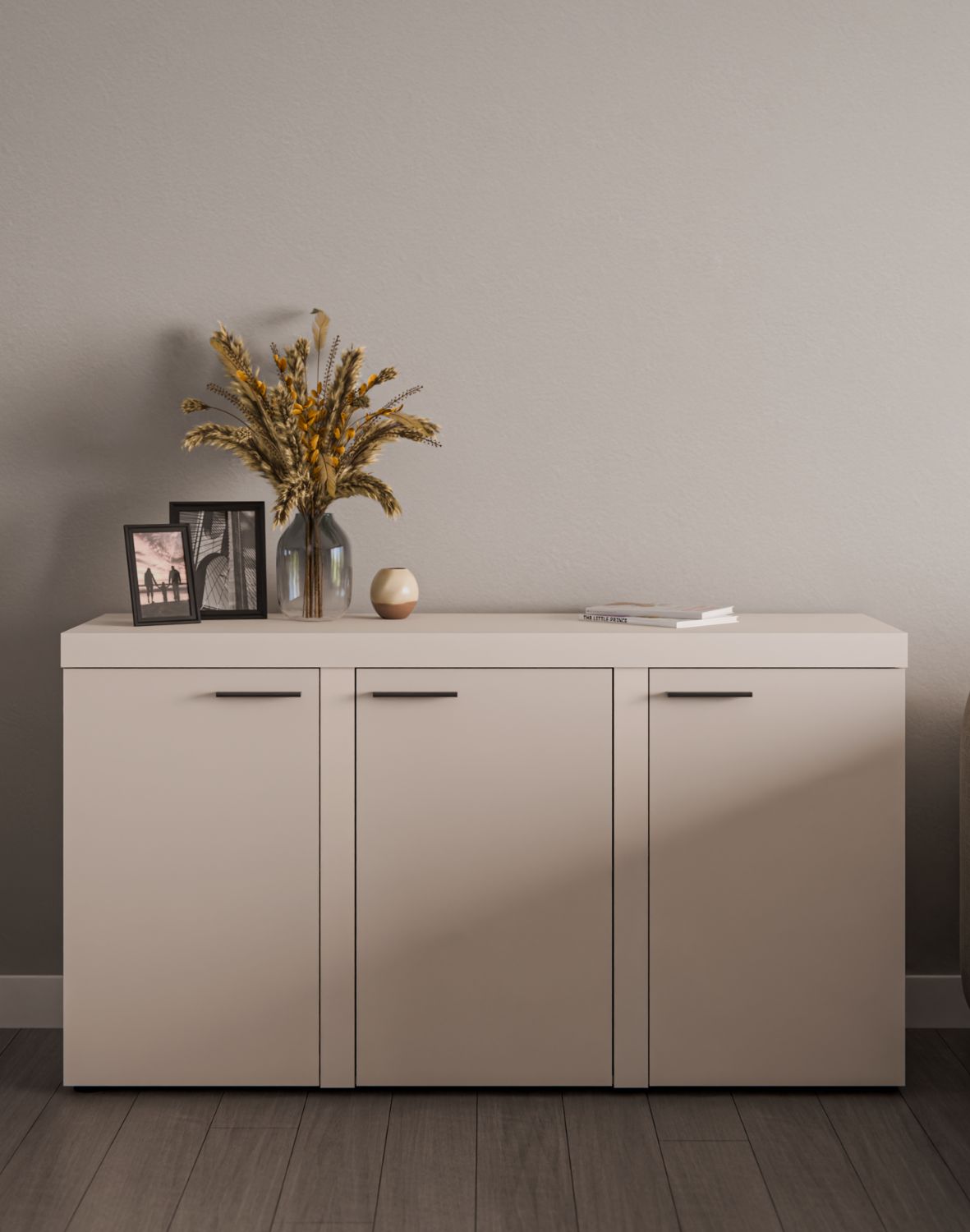 Komoda Rumba z trzema szafkami 3F – Beż Piaskowy