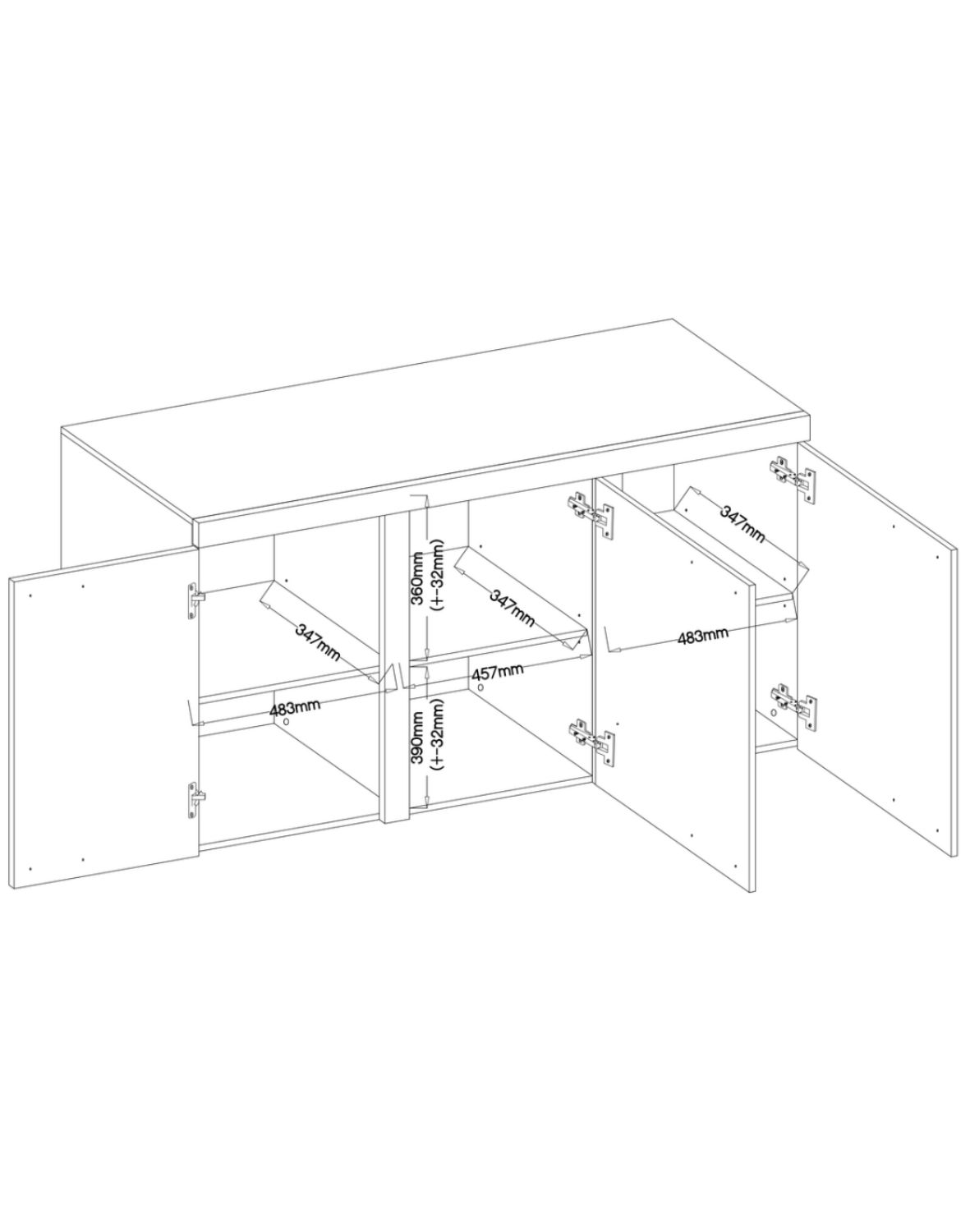 Komoda Rumba z trzema szafkami 3F – Beż Piaskowy