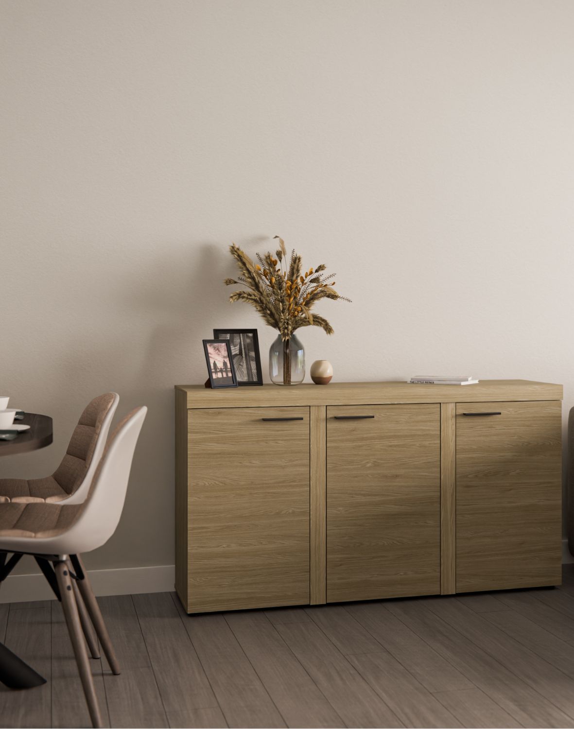 Komoda Rumba z trzema szafkami 3F – Dąb Olejowany