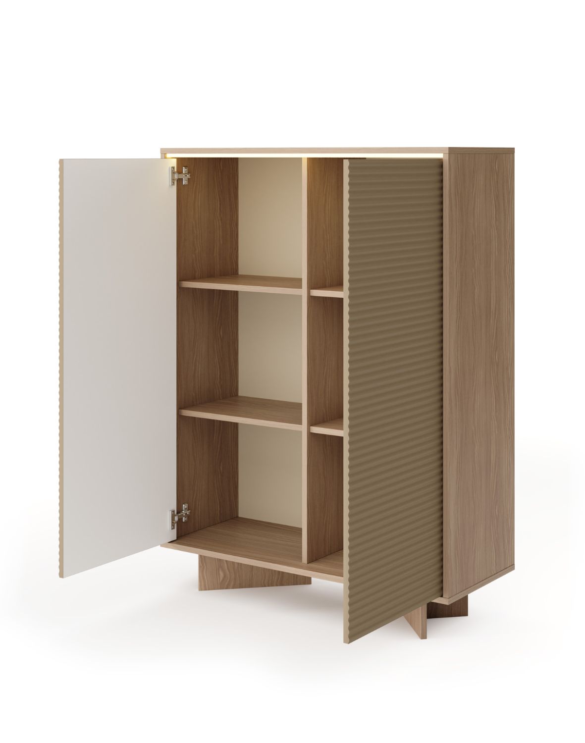 komoda wysoka semi a led cappuccino bolivar naturalny