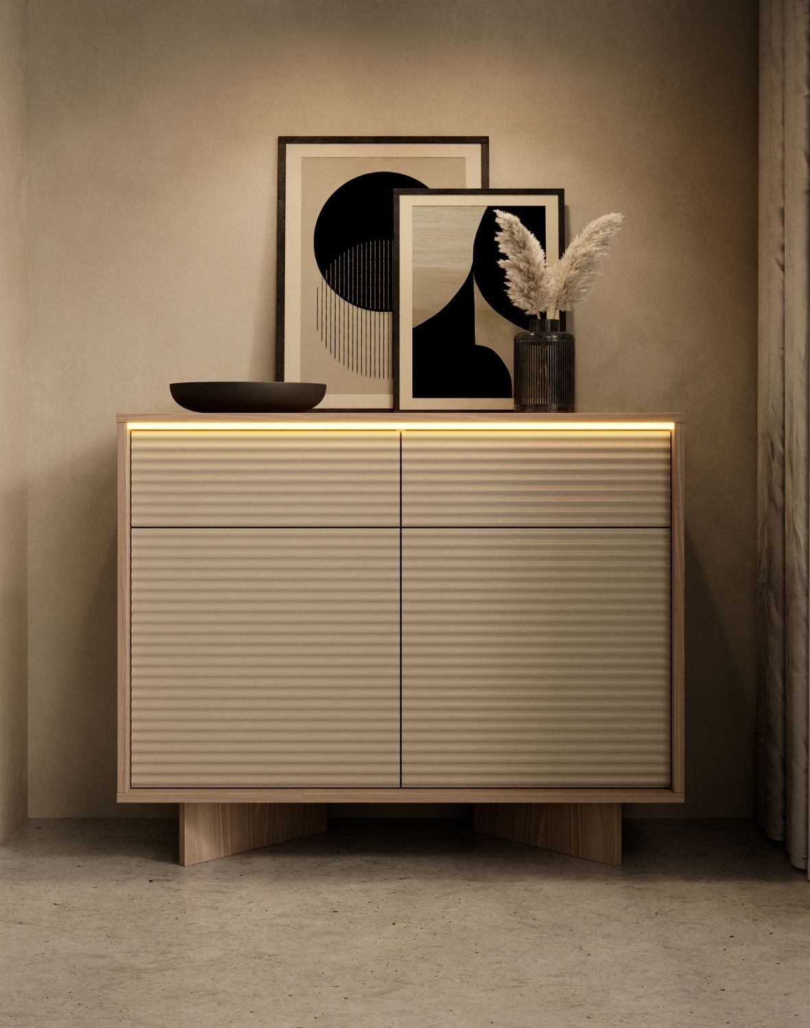 komoda do salonu semi d led