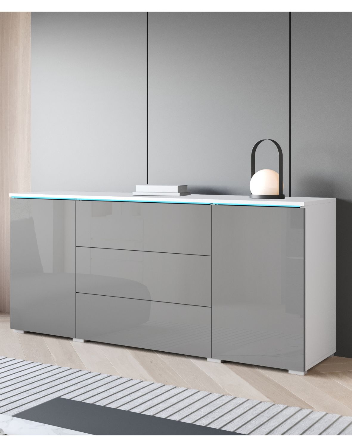 komoda-vera-150-bialy-szary-polysk