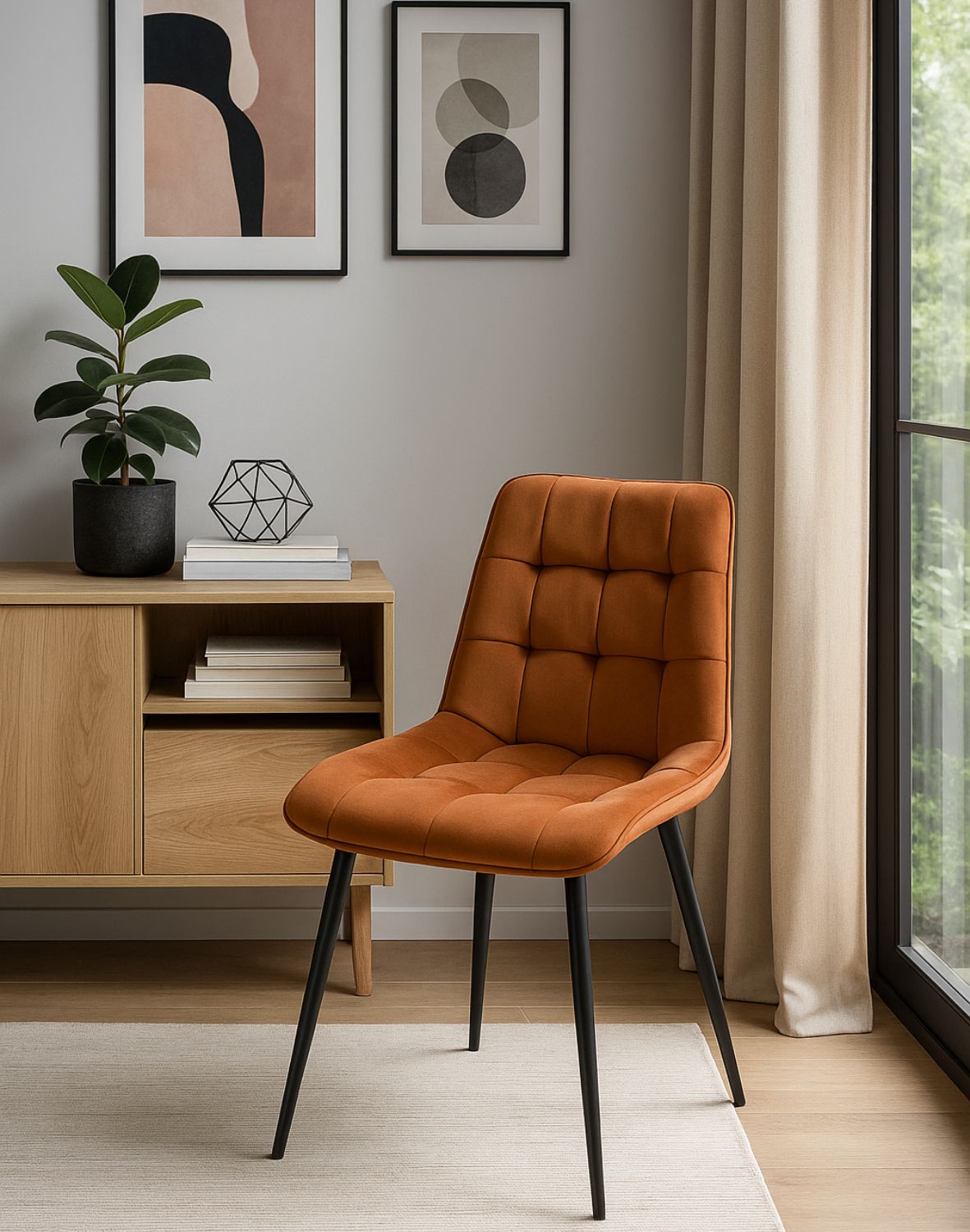 krzeslo  chic velvet cynamonowe czarny