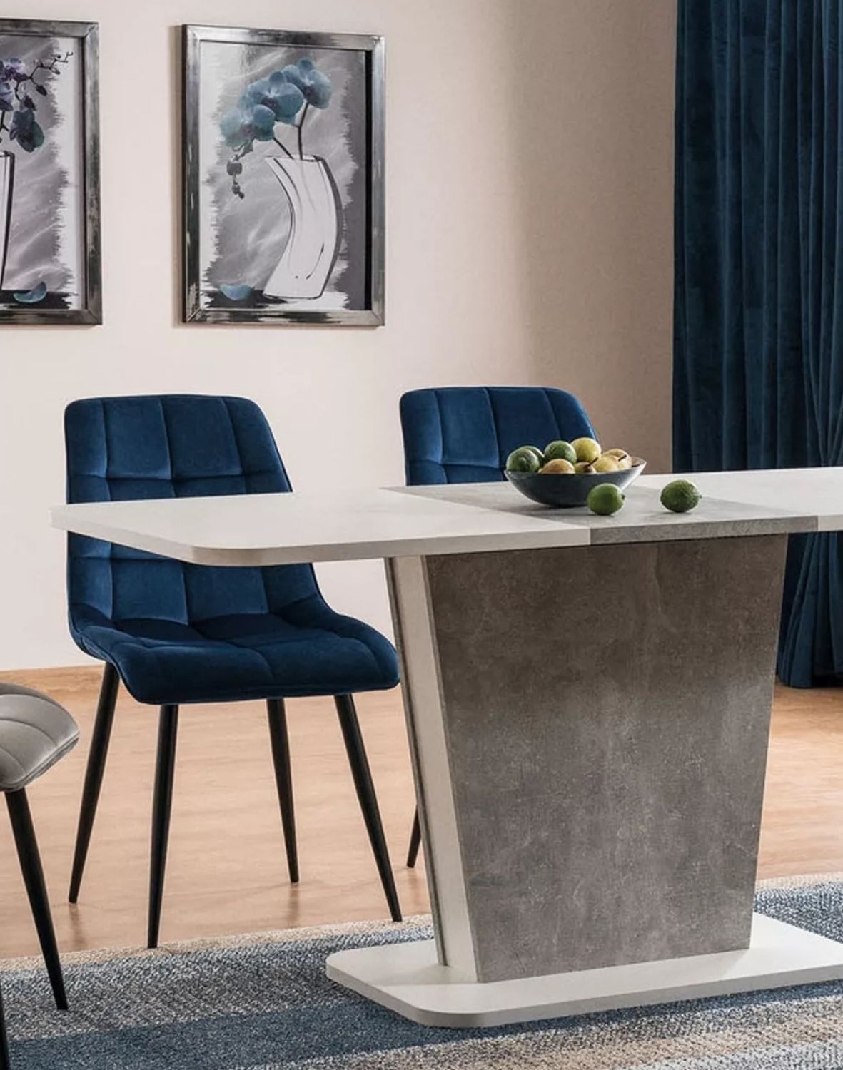 krzeslo  chic velvet granatowe czarny