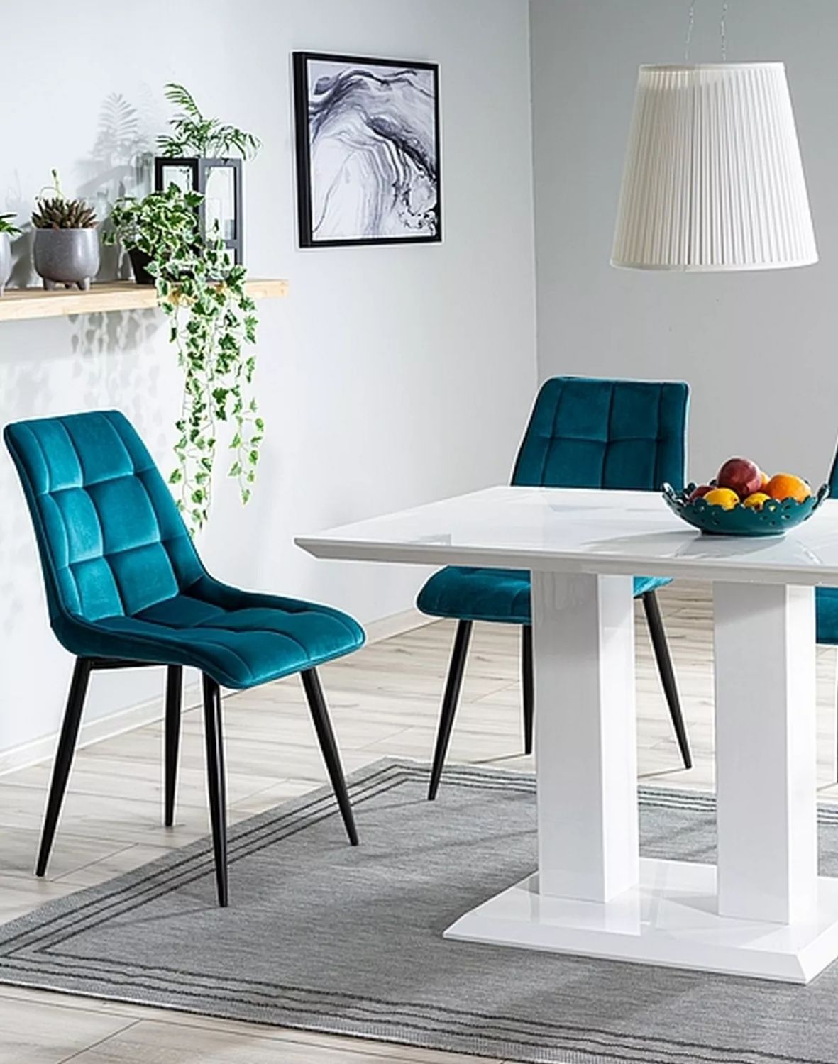 krzeslo chic velvet turkus czarne