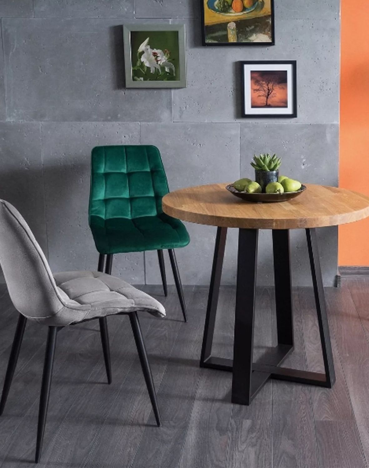 krzeslo  chic velvet zielone czarny