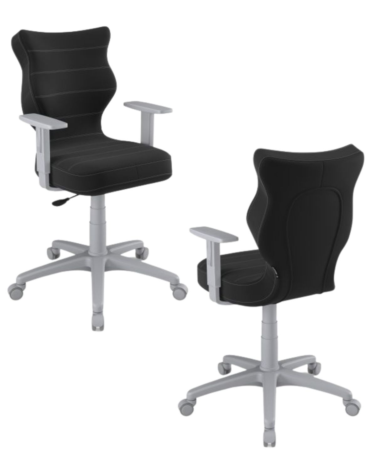 Krzesło młodzieżowe Duo, szara podstawa, rozmiar 6, wzrost 159-188 cm