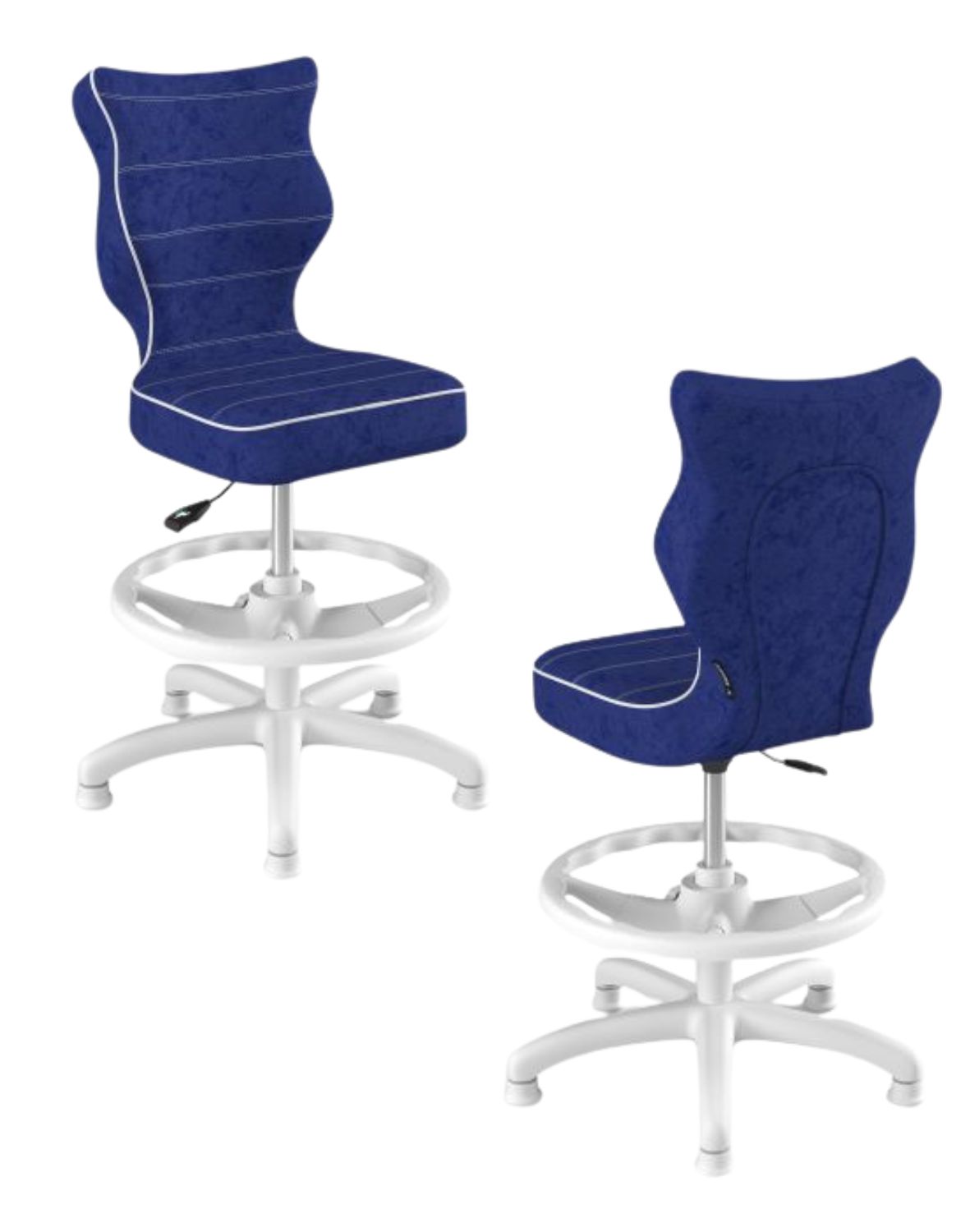 Krzesło dziecięce Entelo Petit z podnóżkiem 133-159 cm Biała Podstawa