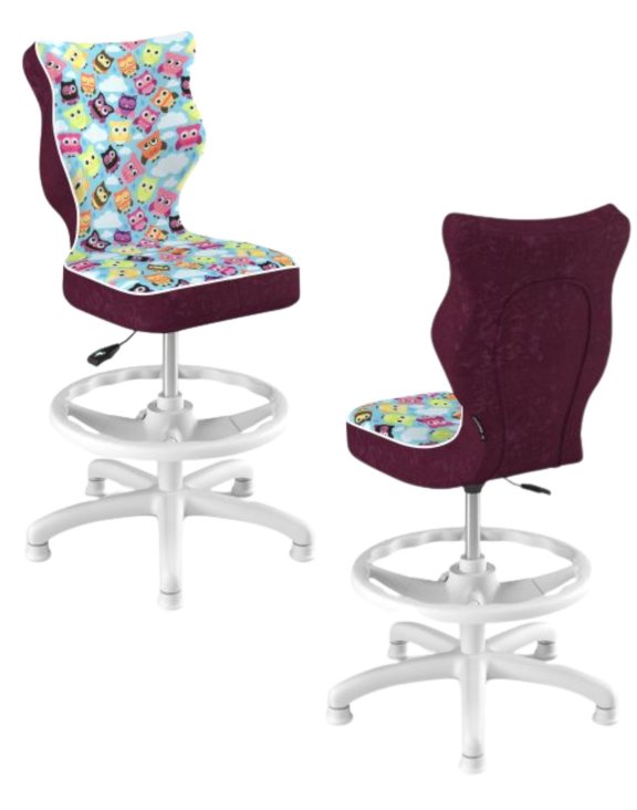 Krzesło dziecięce Entelo Petit z podnóżkiem 133-159 cm Biala Podstawa