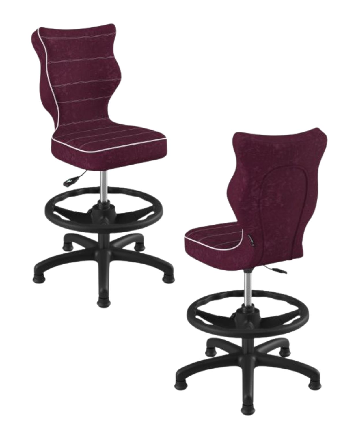 Krzesło dziecięce Entelo Petit z podnóżkiem 119-142 cm Czarna Podstawa